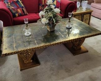 Glass Top, 2 piece Coffee Table.  
