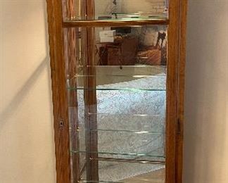 Ethan Allen Curio Display Case Lighted and Mirrored