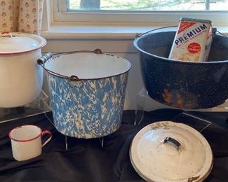 Vintage Enamel Pots