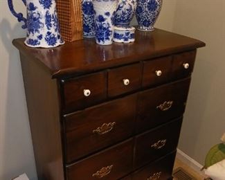 Blue and white Oriental themed ceramics