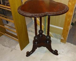 Three-sided wood and table