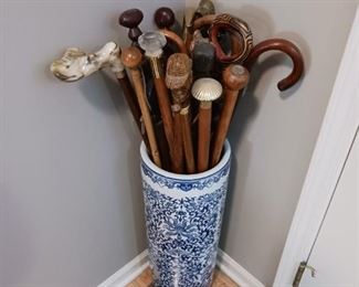Collection of interesting walking sticks and canes