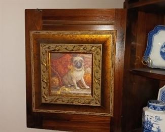 Pug dog oil painting