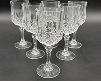 (6) Longchamp by Cristal d Arques Wine Glasses 1/2