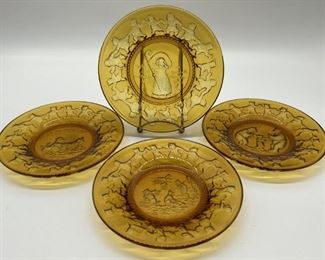 (4) Nursery Rhyme by Tiara Glass 6.5in Plates, 1/2