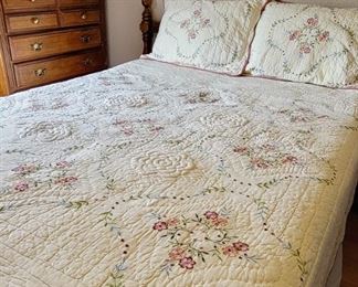 FULL size bed with beautiful bedding