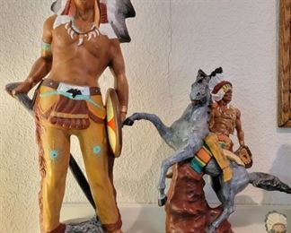 1970's hand painted Indian statues