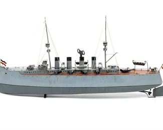 Desirable Pre WWI Gebruder Bing Wind Up Battleship