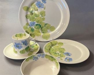 Vintage Mikasa “Water Lilies Blue” Service for 6 plus additional pieces.