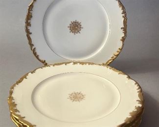 Set of 4 Vintage T&V Depose Limoges Plates with Gold Trim