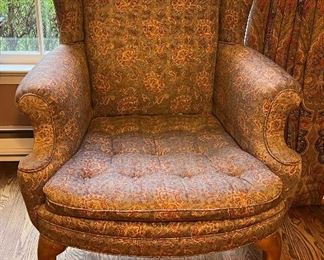 Vintage Queen Anne Wing Chair 