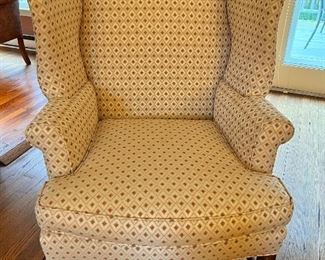 Vintage Chippendale Style Wing Chair