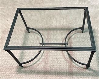 Contemporary Metal and Glass Regency Style Coffee Table 