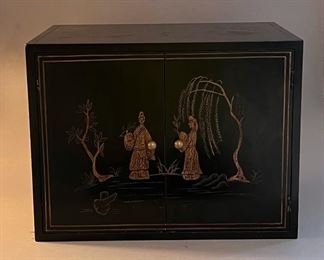 Vintage Chinoiserie Table Top Cabinet 