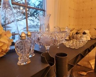 Lots of dining room accessories from antique to modern