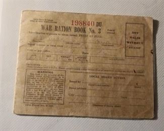 40s War Ration Book with unused ration stamps inside 