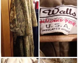 Camo coveralls, including Walls Blizzard Pruf and Deer River.