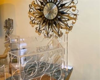 Lucite acrylic wine bottle holder