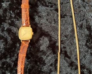 Gold Necklace and Seiko Watch