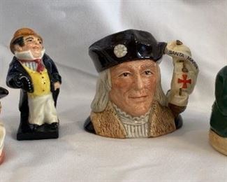 Royal Doulton Captain Cuttle Christopher Columbus Beefeater And Honest Measure Chatacters