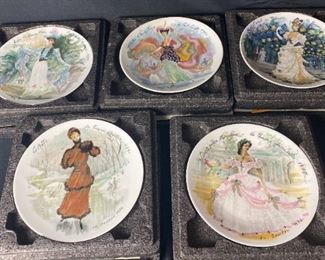 Set Of 5 DArceau Limoges Women Of The Century Porcelain Plates