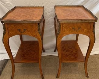 Two French Inlaid Side Tables