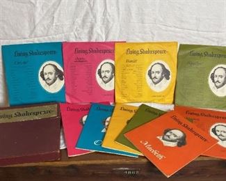 Vintage 1962 LIVING SHAKESPEARE 5 Pairs Box Set Of Vinyl Records And Scripts