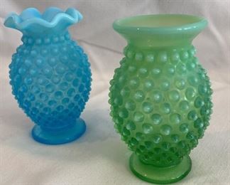 Vintage Fenton Opalescent Hobnail Vases