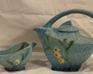 Vintage Roseville Pottery 1948 Wincraft Tea Set