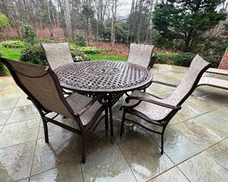 Aluminum outdoor dining set with 4 chairs