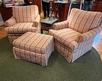 Pair of Chairs with ottoman