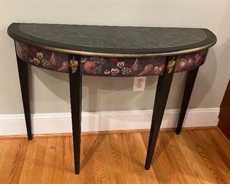 Painted demi lune table