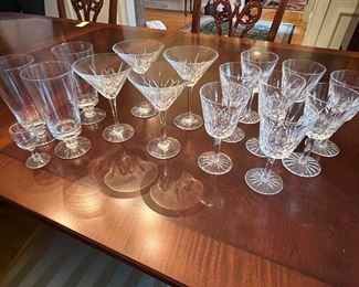 Waterford Crystal martini and wine glasses