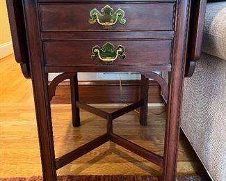 Pair of Henkel Harris Pembroke end tables-Wild Black Cherry from Virginia Galleries