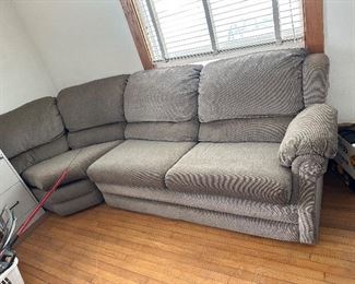 2 section gray sofa,  you haul $75. Call for early pickup sale 815 590 7021.