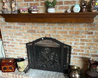 Pots and pottery; fireplace screen