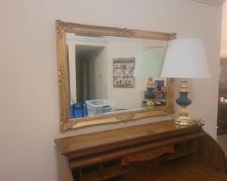 Very nice mirror and a lamp