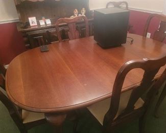 Dining room table and six chairs