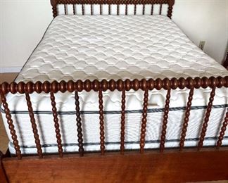 Antique 1830s Walnut Spindle Bed  Owned by First Ter. Gov Wisc  Bullet Hole Blackhawk Indian Wars