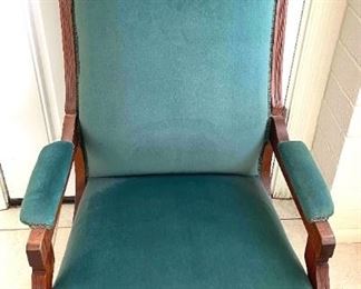 Antique Velvet Rocking Chair Early 1900s