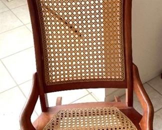 Antique Wooden Cain Rocking Chair Early 1900s