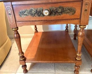 2 Vintage Hitchcock Colonial Wooden End Tables