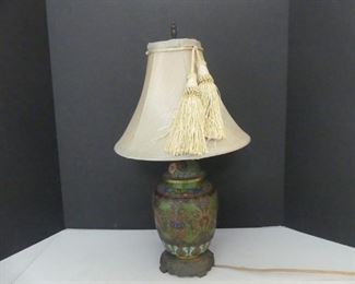 Vintage Champlevé Ginger Jar Table Lamp