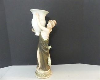 Vintage Woman Holding Vase Figure - 18" Tall