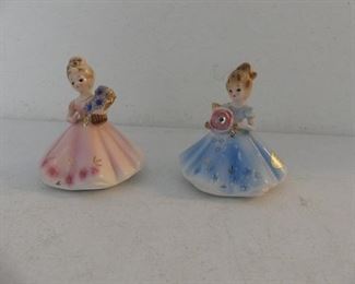 Vintage Josef Originals April Diamond and September Sapphire Porcelain Figurines