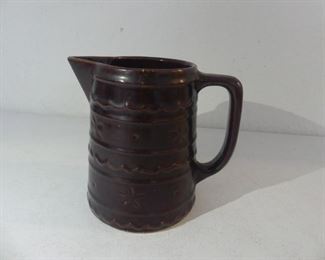 Vintage Marcrest Brown Drip "Daisy & Dot" Oven Proof Stoneware Pitcher - 8" Tall