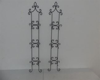 Pair of 3 Tier Plate Wall Hangers - Black - 8" x 48" Each