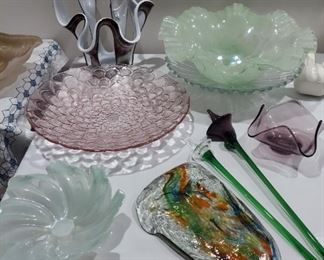 Art glass table decor.