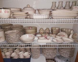  Pfaltzgraff Tea Rose pattern.  Huge collection.