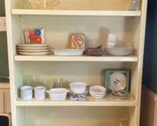 Kitchen glass cookware and misc dishes